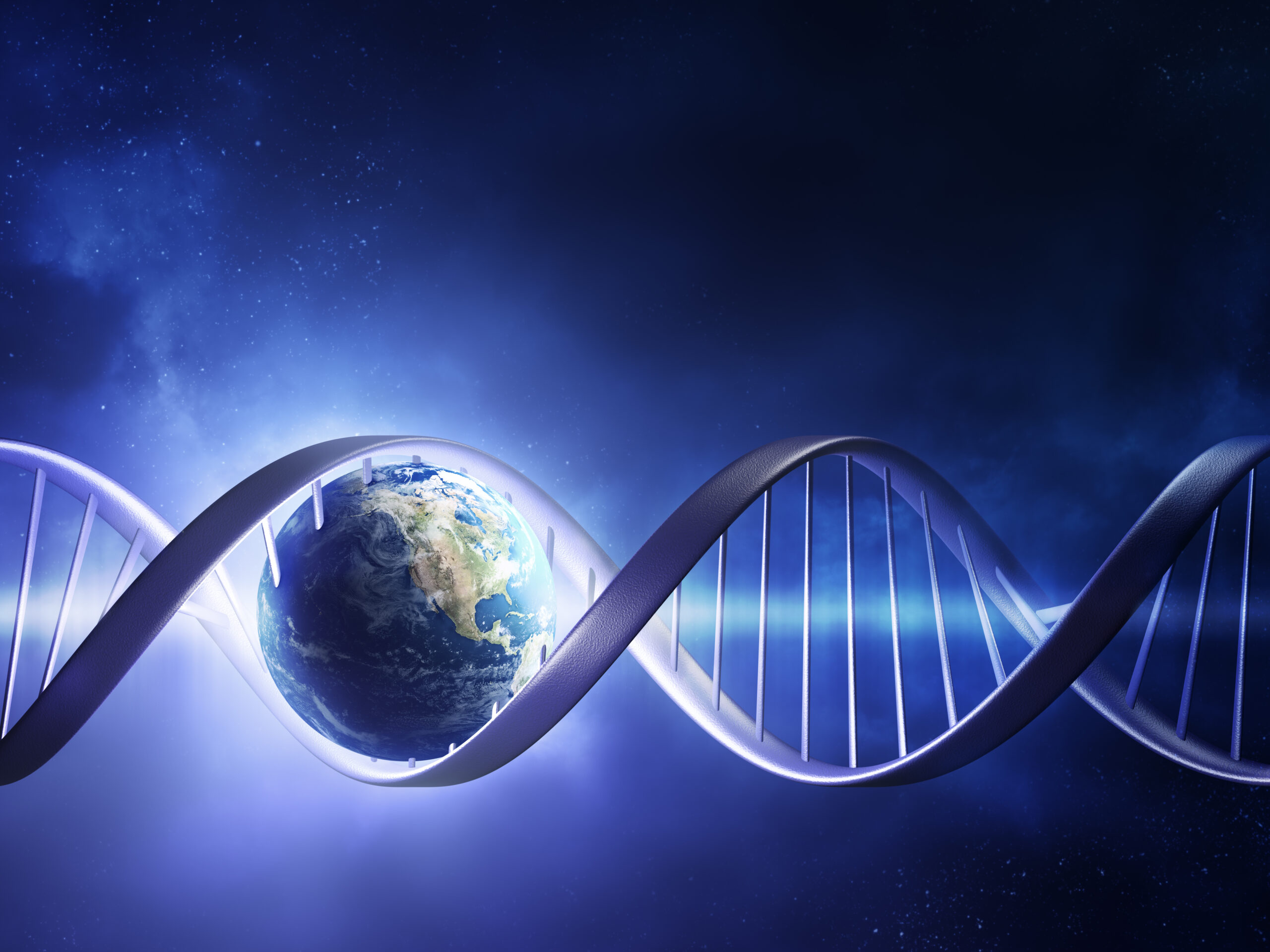 Glowing earth DNA strand